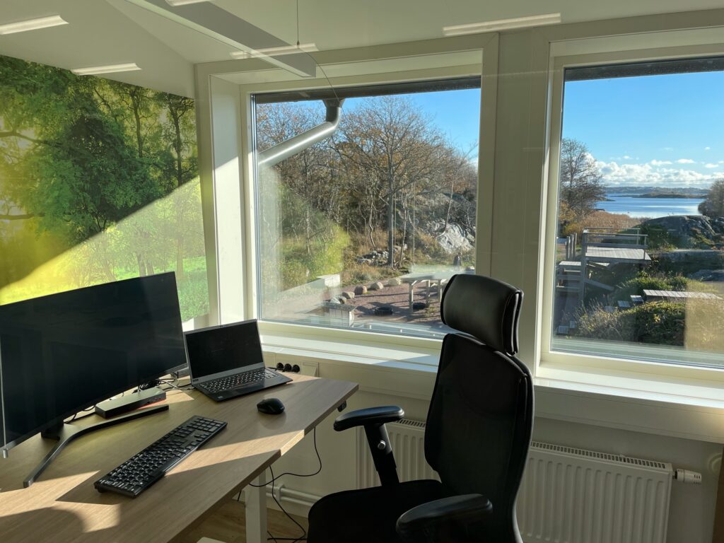 View from one of the offices at the Industridoktorn Environmental Laboratory